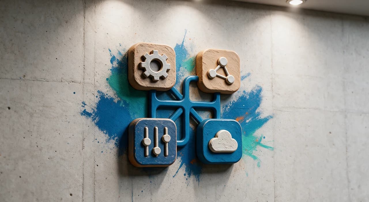 Verbundene Module als Symbol für KI und Automatisierung