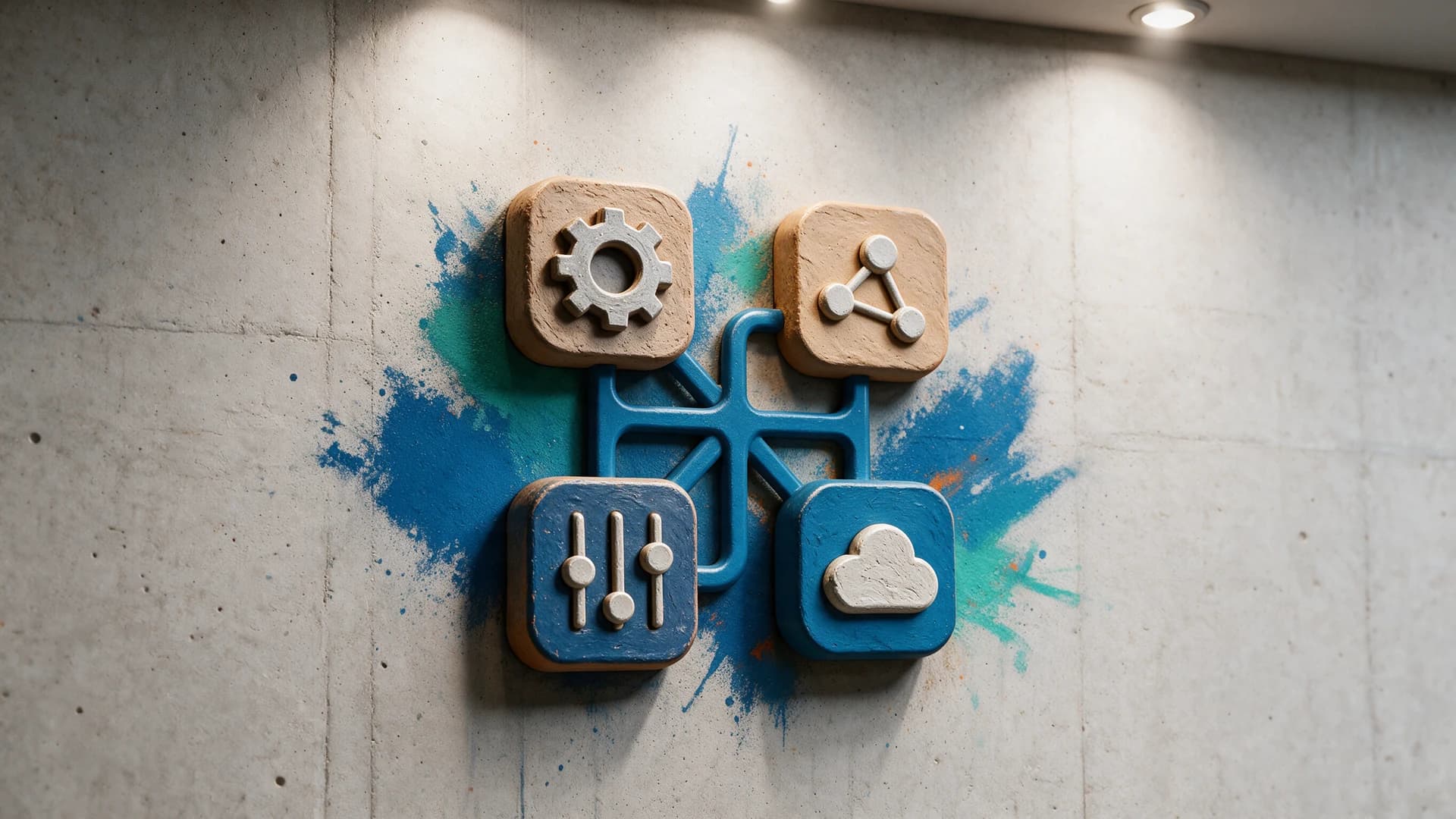 Verbundene Module als Symbol für KI und Automatisierung