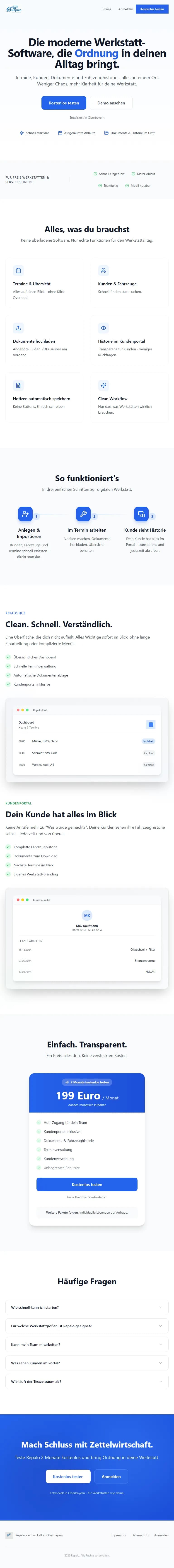 Repalo Tablet-Ansicht