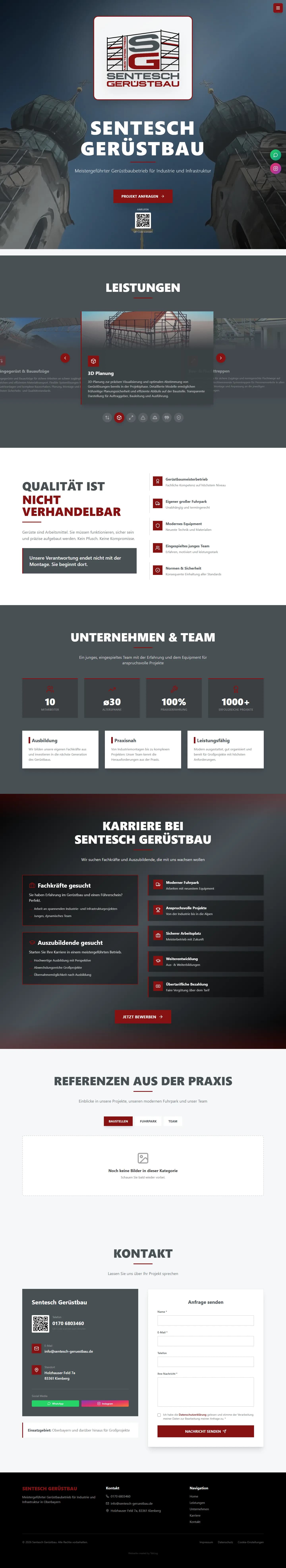 Sentesch Gerüstbau Desktop-Ansicht